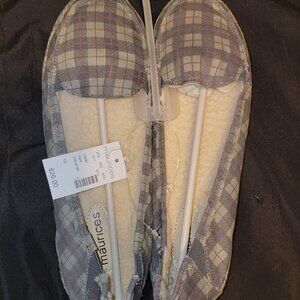 Maurices Grey Piper Plaid Shoes Slippers Pink Burgundy Size 10 Womens Y2K